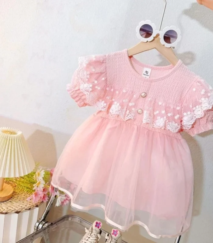 Summer Mesh Contrast Fashion Princess Dress