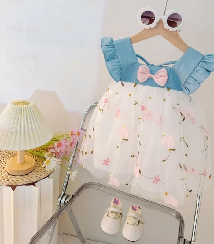 Floral with pink not net dress