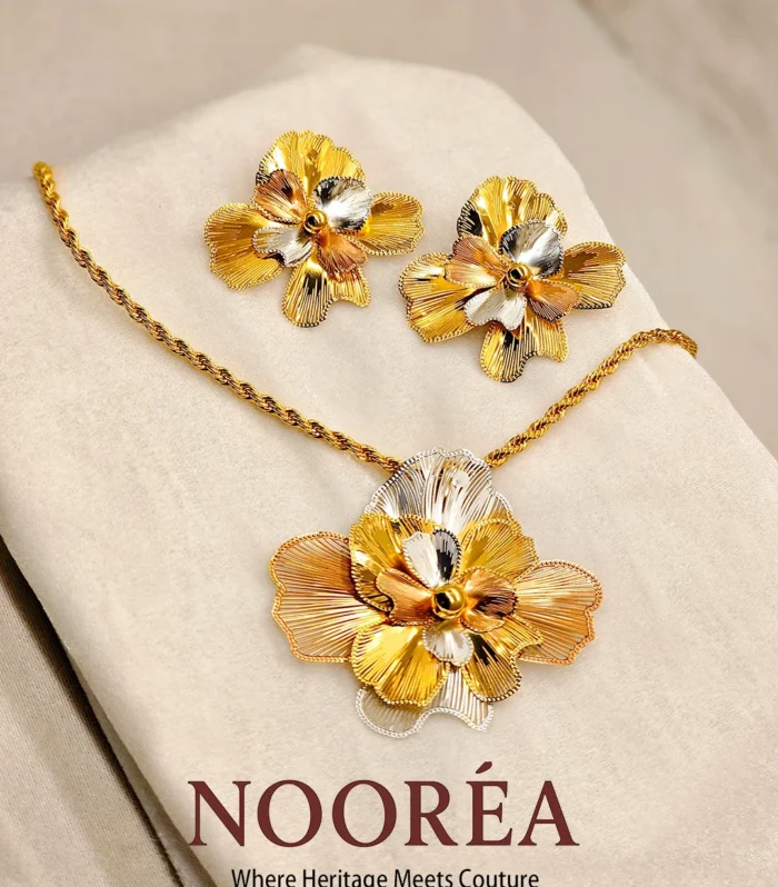 Golden Petal Charm Set