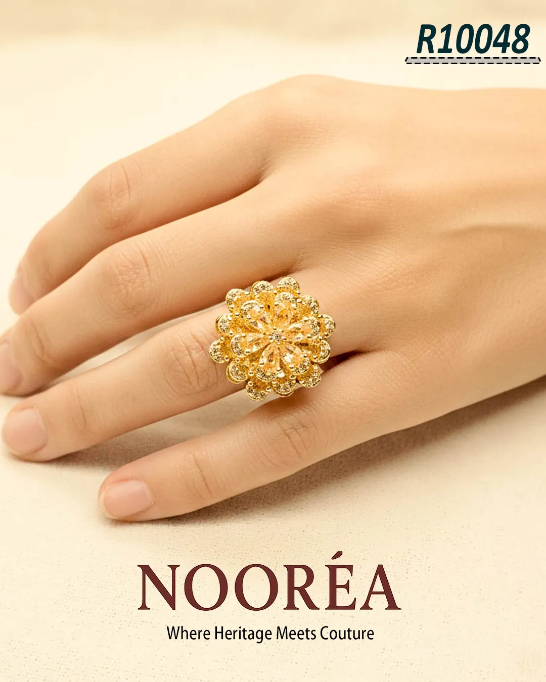 Sunburst Gold Floral Ring