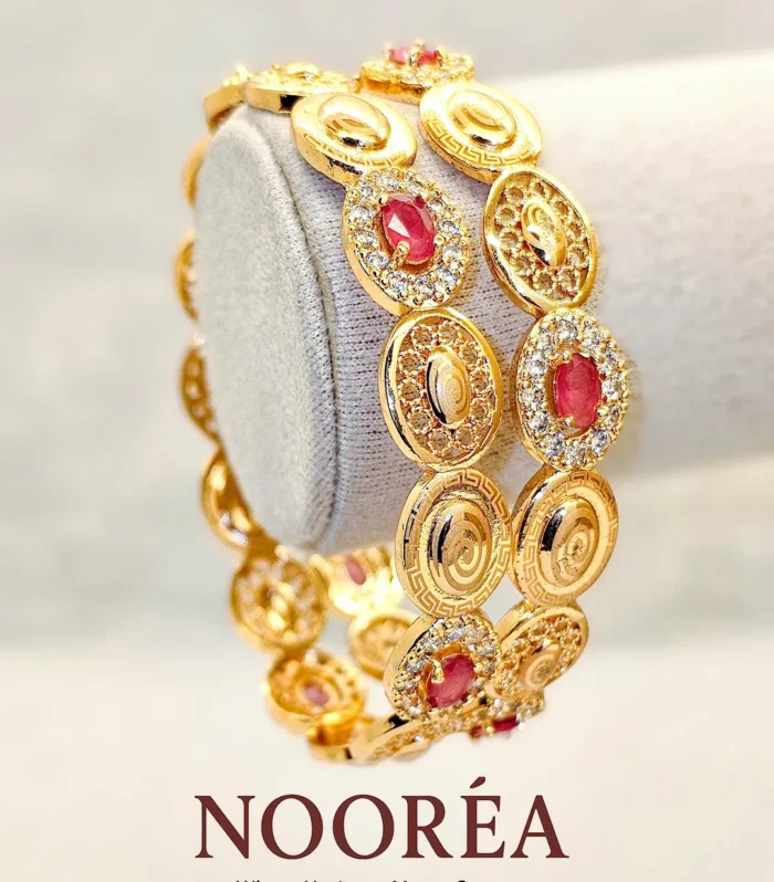 Ruby Royale Medallion Bangle