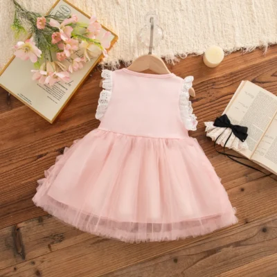 Princess style sweet bow baby girl dress summer new style children’s sleeveless cloth