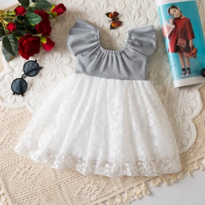 Sweet Bow Baby Girl Princess Dress, Summer New Children’S Clothing Suitable For Babies Aged 9 Months To 3 Years Old – white