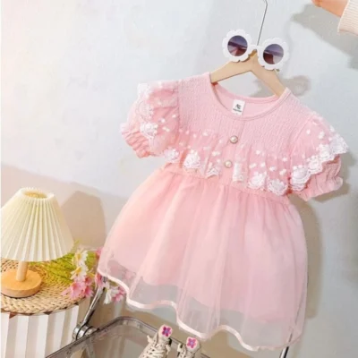 Summer Mesh Contrast Fashion Princess Dress