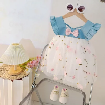 Floral with pink not net dress