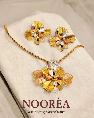 Golden Petal Charm Set