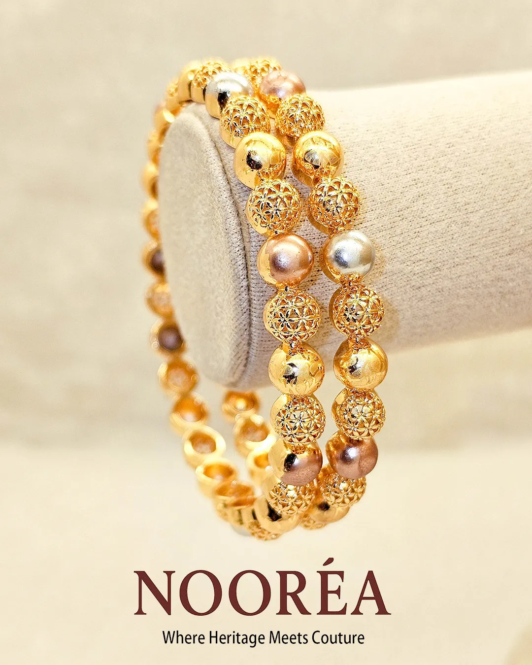 Golden Bead Harmony Bangle