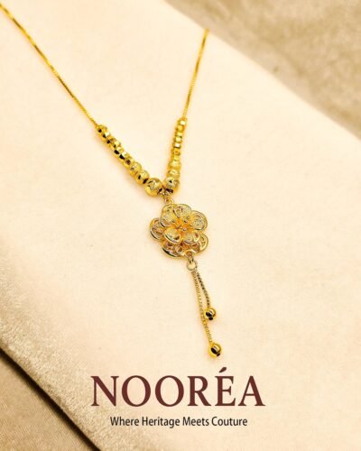 Aura Filigree Floral Tassel Necklace